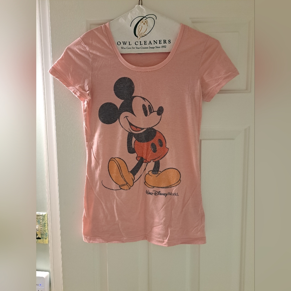 Mickey Walt Disney World Shirt Size Small Dusty Rose